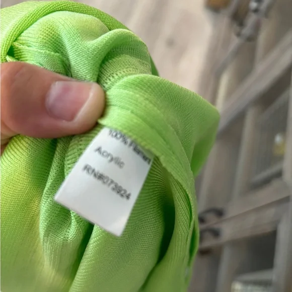 Ming Wang Green Sweater Jacket with black accents Size Large - Picture 3 of 4